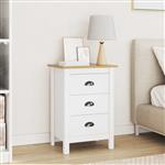 vidaXL Nachtkastje met lade Wit en honingbruin 46 x 35 x 65 cm