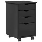 vidaXL Rolling Kast met wiel Grijs 34 x 39 x 56 cm Massief Vurenhout