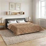 vidaXL Winter Dekbed Taupe 240 x 260 cm Microfiber en Teddy fleece