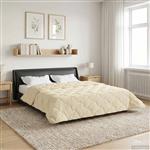 vidaXL Vol jaar dekbed Crème 240 x 260 cm Microfiber en Teddy fleece