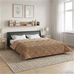 vidaXL Vol jaar dekbed Taupe 200 x 240 cm Microfiber en Teddy fleece