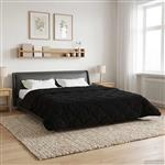 vidaXL Vol jaar dekbed Zwart 200 x 240 cm Microfiber en Teddy fleece