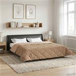 vidaXL Zomer Dekbed Taupe 200 x 220 cm Microfiber en Teddy fleece