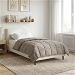 vidaXL Zomer Dekbed Taupe 155 x 220 cm Microfiber en Teddy fleece