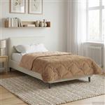 vidaXL Zomer Dekbed Taupe 155 x 200 cm Microfiber en Teddy fleece
