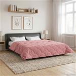 vidaXL Zomer Dekbed Roze 240 x 260 cm Microfiber en Teddy fleece