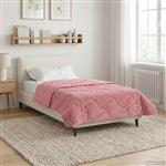 vidaXL Zomer Dekbed Roze 140 x 220 cm Microfiber en Teddy fleece