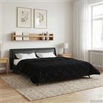 vidaXL Zomer Dekbed Zwart 240 x 260 cm Microfiber en Teddy fleece