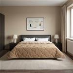 vidaXL Vol jaar dekbed Taupe 200 x 200 cm Microfiber en Teddy fleece