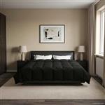 vidaXL Winter Dekbed Gekwilt Zwart 200 x 240 cm Microfiber