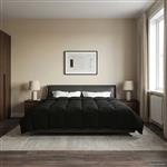 vidaXL Winter Dekbed Gekwilt Zwart 200 x 200 cm Microfiber