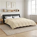vidaXL Vol jaar dekbed Gekwilt Crème 200 x 200 cm Microfiber