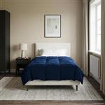 vidaXL Vol jaar dekbed Gekwilt Donkerblauw 135 x 200 cm Microfiber