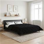 vidaXL Vol jaar dekbed Zwart 240 x 260 cm Microfiber en Teddy fleece