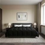 vidaXL Vol jaar dekbed Gekwilt Zwart 200 x 200 cm Microfiber