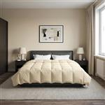 vidaXL Zomer Dekbed Gekwilt Crème 220 x 260 cm Microfiber