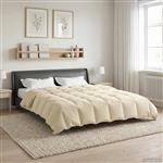 vidaXL Zomer Dekbed Gekwilt Crème 220 x 240 cm Microfiber