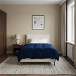 vidaXL Zomer Dekbed Gekwilt Donkerblauw 135 x 200 cm Microfiber