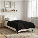 vidaXL Zomer Dekbed Gekwilt Zwart 140 x 200 cm Microfiber