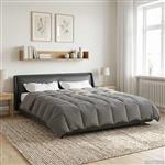 vidaXL Zomer Dekbed Gekwilt Lichtgrijs 200 x 220 cm Microfiber