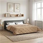 vidaXL Zomer Dekbed Taupe 240 x 260 cm Microfiber en Teddy fleece