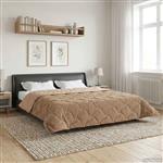 vidaXL Zomer Dekbed Taupe 220 x 260 cm Microfiber en Teddy fleece