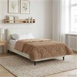 vidaXL Zomer Dekbed Taupe 135 x 220 cm Microfiber en Teddy fleece