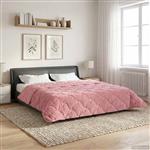 vidaXL Zomer Dekbed Roze 200 x 240 cm Microfiber en Teddy fleece