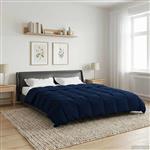 vidaXL Winter Dekbed Gekwilt Donkerblauw 220 x 240 cm Microfiber