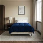 vidaXL Winter Dekbed Gekwilt Donkerblauw 140 x 200 cm Microfiber