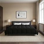 vidaXL Winter Dekbed Gekwilt Zwart 240 x 260 cm Microfiber