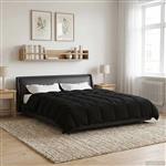 vidaXL Winter Dekbed Gekwilt Zwart 220 x 260 cm Microfiber