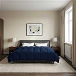 vidaXL Vol jaar dekbed Gekwilt Donkerblauw 240 x 260 cm Microfiber