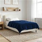 vidaXL Vol jaar dekbed Gekwilt Donkerblauw 140 x 220 cm Microfiber