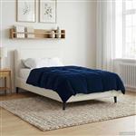 vidaXL Vol jaar dekbed Gekwilt Donkerblauw 155 x 200 cm Microfiber