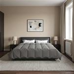 vidaXL Vol jaar dekbed Gekwilt Lichtgrijs 200 x 220 cm Microfiber