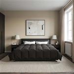 vidaXL Vol jaar dekbed Gekwilt Antraciet 220 x 260 cm Microfiber