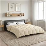 vidaXL Zomer Dekbed Gekwilt Crème 200 x 240 cm Microfiber