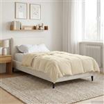 vidaXL Zomer Dekbed Gekwilt Crème 155 x 200 cm Microfiber