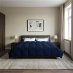 vidaXL Zomer Dekbed Gekwilt Donkerblauw 240 x 260 cm Microfiber