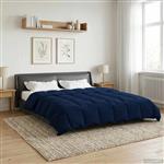 vidaXL Zomer Dekbed Gekwilt Donkerblauw 220 x 240 cm Microfiber