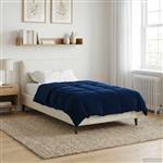vidaXL Zomer Dekbed Gekwilt Donkerblauw 140 x 220 cm Microfiber
