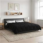 vidaXL Zomer Dekbed Gekwilt Zwart 240 x 260 cm Microfiber