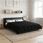 vidaXL Zomer Dekbed Gekwilt Zwart 200 x 220 cm Microfiber