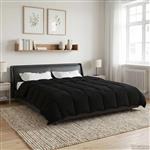 vidaXL Zomer Dekbed Gekwilt Zwart 200 x 240 cm Microfiber
