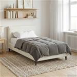 vidaXL Zomer Dekbed Gekwilt Lichtgrijs 140 x 200 cm Microfiber