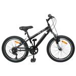 vidaXL Kids Mountain Bike 20 Inch 6-Speed voor 5-8 jaar oud Zwart