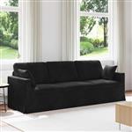 vidaXL Bank Zwart 228 x 78 x 80 cm Fluweel