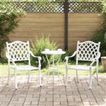 vidaXL Tuinstoel 2 pcs Wit 56 x 55 x 92.5cm Aluminium