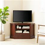 vidaXL HoekTVKast met lade Bruin 79 x 40 x 46 cm Massief Mahoniehout